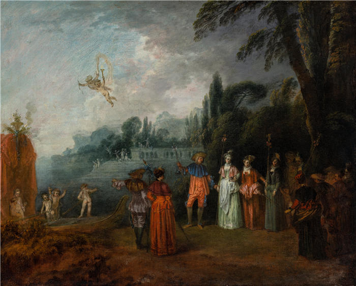 让-安托万·华托（Jean-Antoine Watteau，法国画家）高清作品-《Cythera 的登船（约 1709 – 1710 年）》