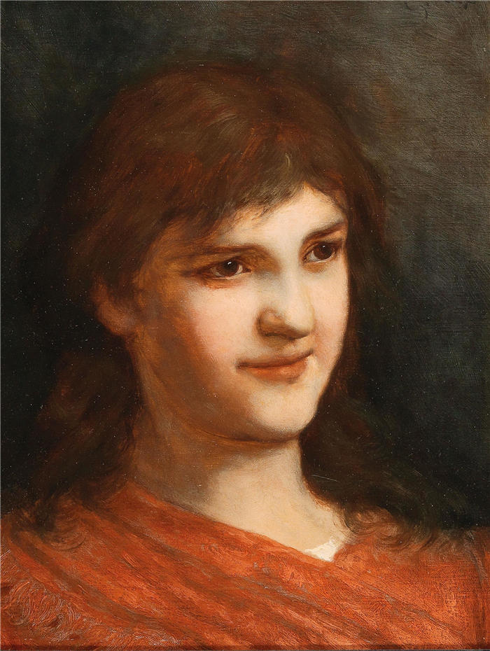 加布里埃尔·冯·麦克斯（Gabriel von Max，奥地利画家）高清作品-《一个女人的肖像》