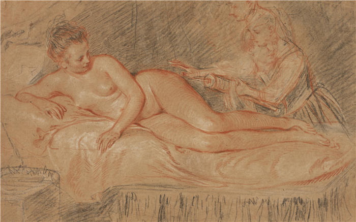 让-安托万·华托(Jean-Antoine Watteau,法国画家)高清作品-《补救措施 (1716–1717)》