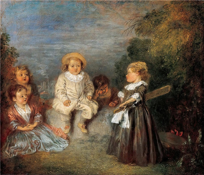 让-安托万·华托（Jean-Antoine Watteau，法国画家）高清作品-《快乐时代！黄金时代（约 1716-20 年）》