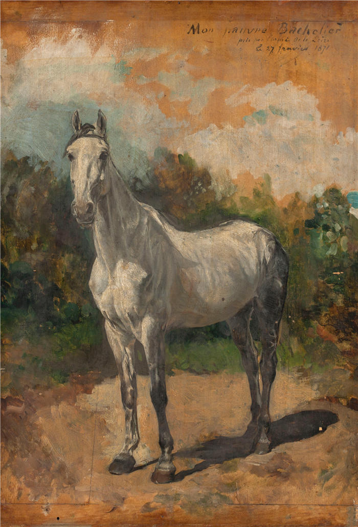 欧内斯特·梅索尼埃（Ernest Meissonier，法国画家）高清作品-《艺术家之马（1871年）》