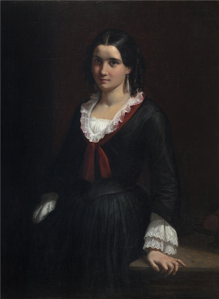 威廉·马斯特兰德（Wilhelm Marstrand，丹麦画家）高清作品-Vilhelmine (Ville) Hage 小姐的肖像
