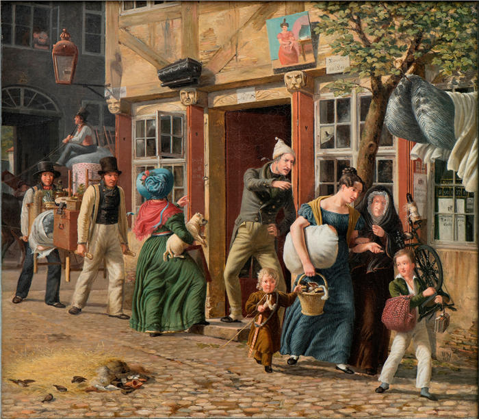 威廉·马斯特兰德（Wilhelm Marstrand，丹麦画家）高清作品-移动日场景（1831）
