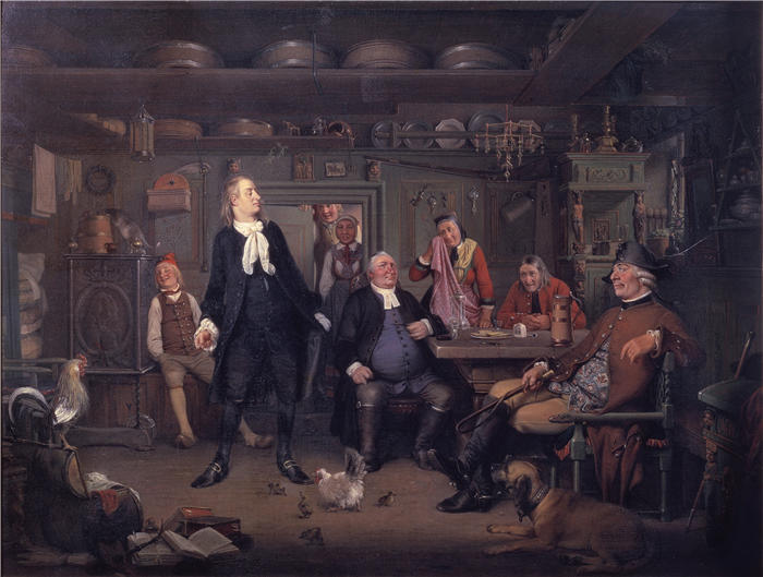 威廉·马斯特兰德(Wilhelm Marstrand,丹麦画家)高清作品-路德维格·霍尔伯格的伊拉斯谟·蒙塔努斯