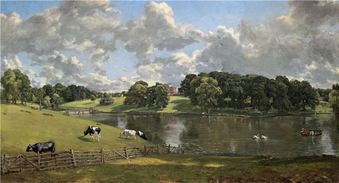 约翰·康斯特布尔(John Constable,英国画家)高清作品-《埃塞克斯威文霍公园 (1816)》
