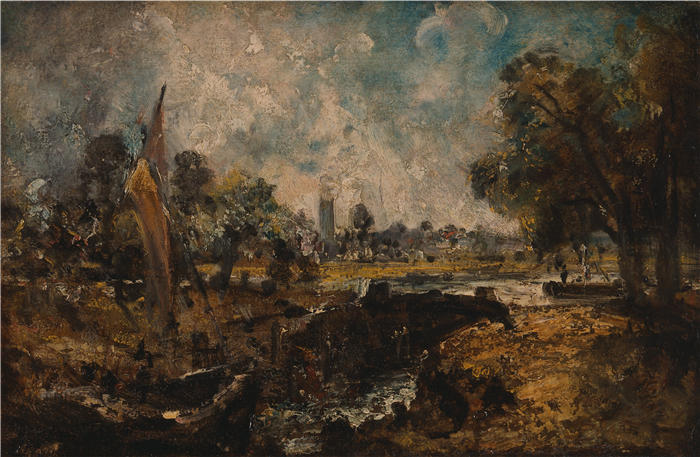 约翰·康斯特布尔（John Constable，英国画家）高清作品-《戴德姆洛克（1819年至1820年）》