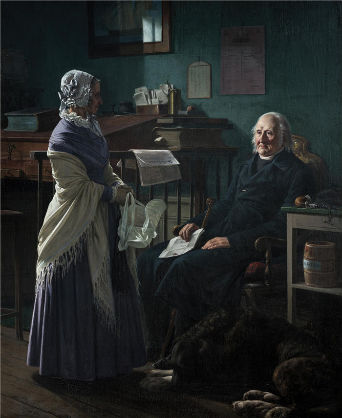 威廉·马斯特兰德（Wilhelm Marstrand，丹麦画家）高清作品-商人 Christopher Friedenreich Hage 和他的妻子