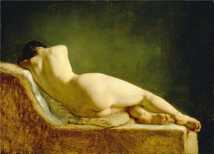 威廉·马斯特兰德（Wilhelm Marstrand，丹麦画家）高清作品-躺着的模特 (1833)