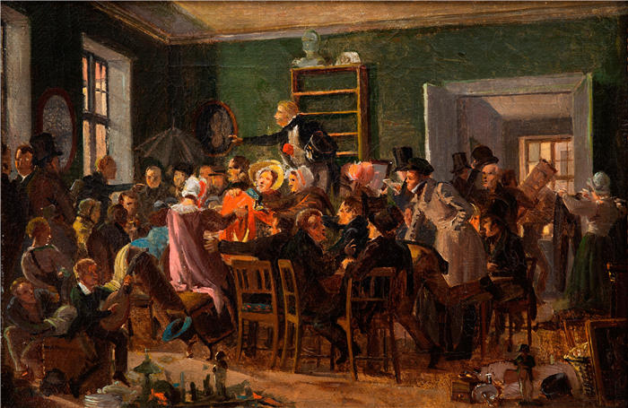威廉·马斯特兰德（Wilhelm Marstrand，丹麦画家）高清作品-拍卖现场（1835 年）