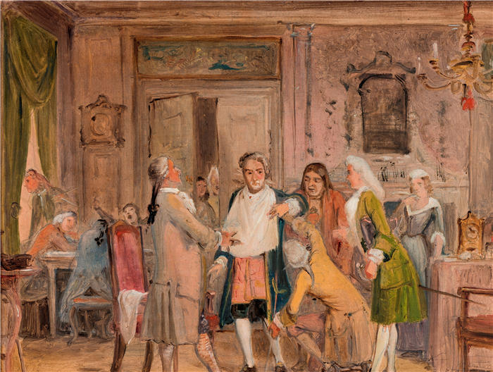 威廉·马斯特兰德(Wilhelm Marstrand,丹麦画家)高清作品-Vielgeschrey 的艰辛