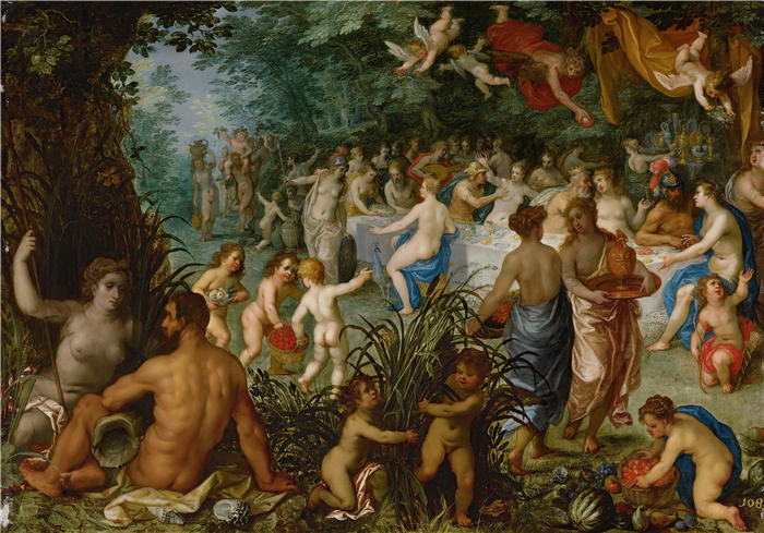 扬·布鲁格赫尔（ Jan Brueghel The Elder,意大利画家）高清作品-《珀琉斯和忒提斯的婚礼景观》