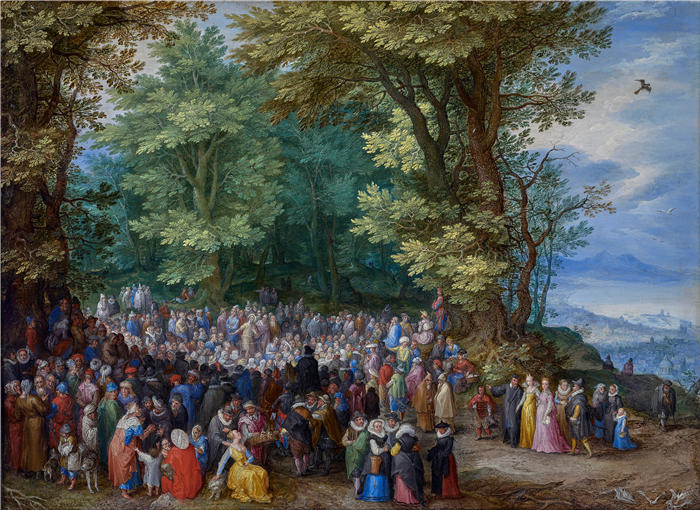 扬·布鲁格赫尔( Jan Brueghel The Elder,意大利画家)高清作品-《登山宝训 (1598)》