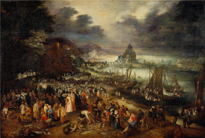 扬·布鲁格赫尔（ Jan Brueghel The Elder,意大利画家）高清作品-《基督从船上传道（1606）》