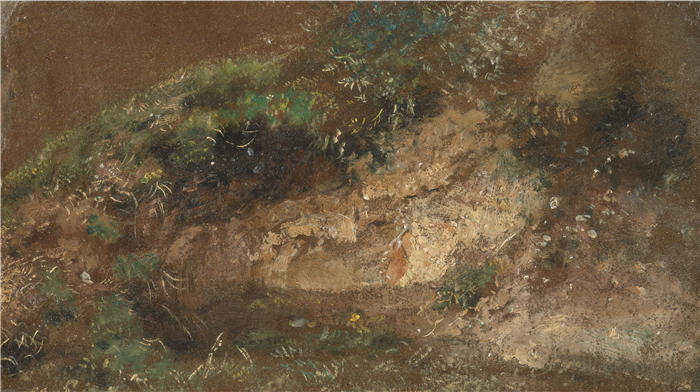 约翰·康斯特布尔(John Constable,英国画家)高清作品-《灌木丛(约 1821 年)》