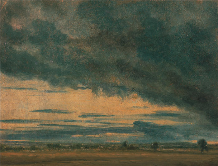 约翰·康斯特布尔(John Constable,英国画家)高清作品-《云研究(约 1821 年) (2)》