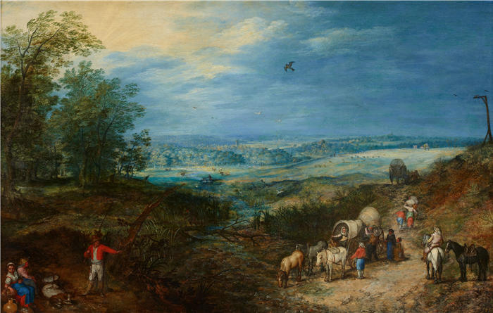 扬·布鲁格赫尔( Jan Brueghel The Elder,意大利画家)高清作品-《与农民一起风景(c. 1604)》