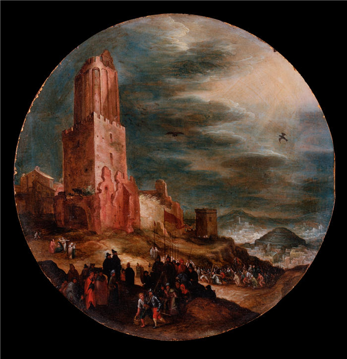 扬·布鲁格赫尔（ Jan Brueghel The Elder,意大利画家）高清作品-《通往各各他的道路（约 1600 年）》