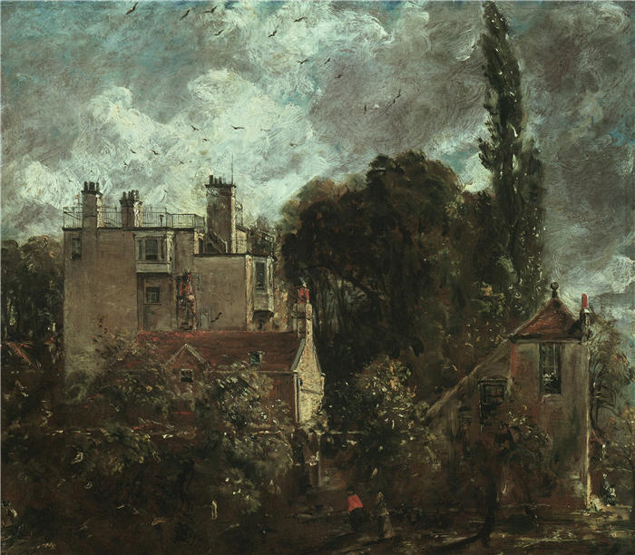 约翰·康斯特布尔(John Constable,英国画家)高清作品-《海军上将之家(1821 年)》