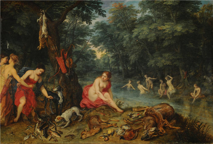 扬·布鲁格赫尔（ Jan Brueghel The Elder,意大利画家）高清作品-《仙女沐浴（1585-1625）》