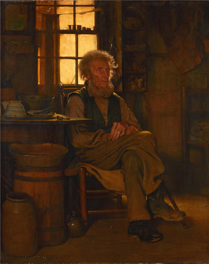 约翰·乔治·布朗（John George Brown，美国画家）高清作品-《在阴影下》