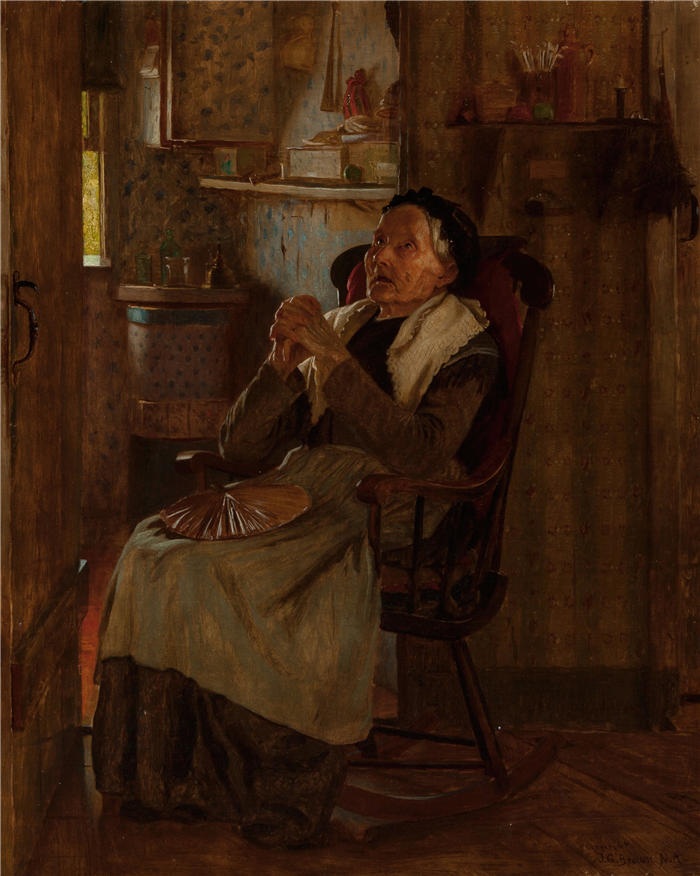 约翰·乔治·布朗(John George Brown,美国画家)高清作品-《很久以前(大约 1903 年)》