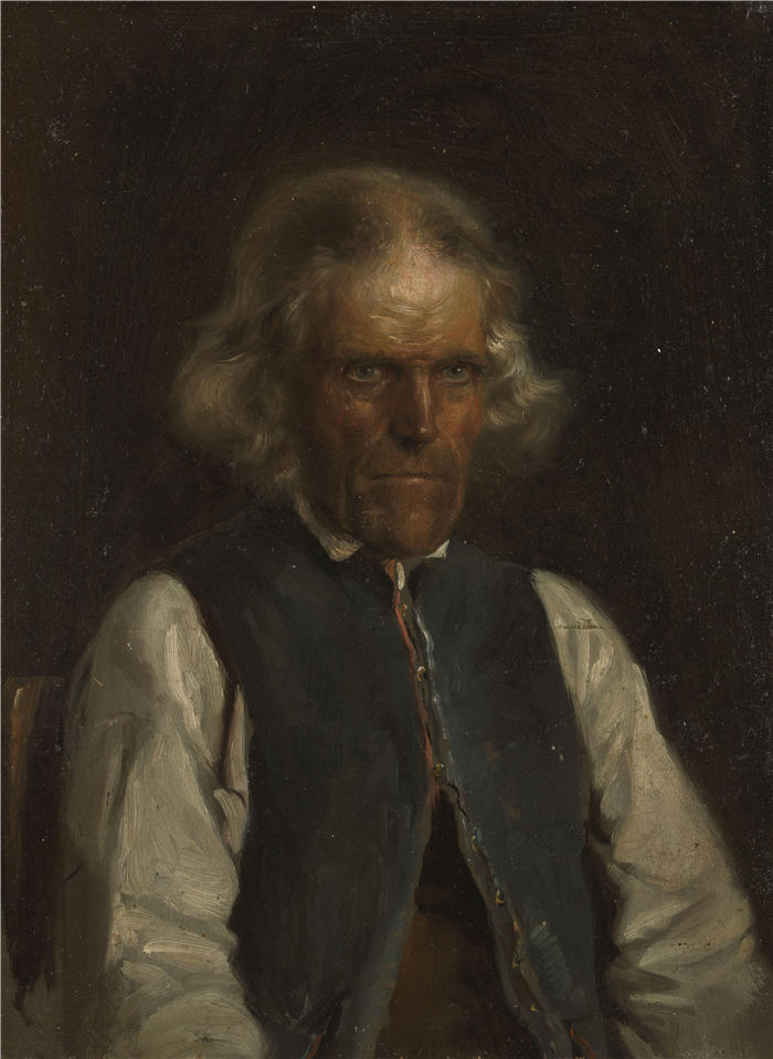 阿道夫·泰德曼（ Adolph Tidemand，挪威画家）高清作品-《沃斯的农民肖像（1855 年）》