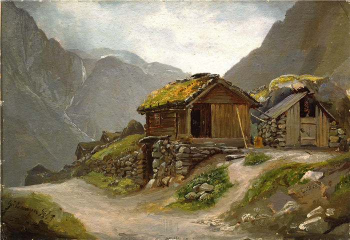 阿道夫·泰德曼( Adolph Tidemand,挪威画家)高清作品-《居德旺根 (1843)(1)》