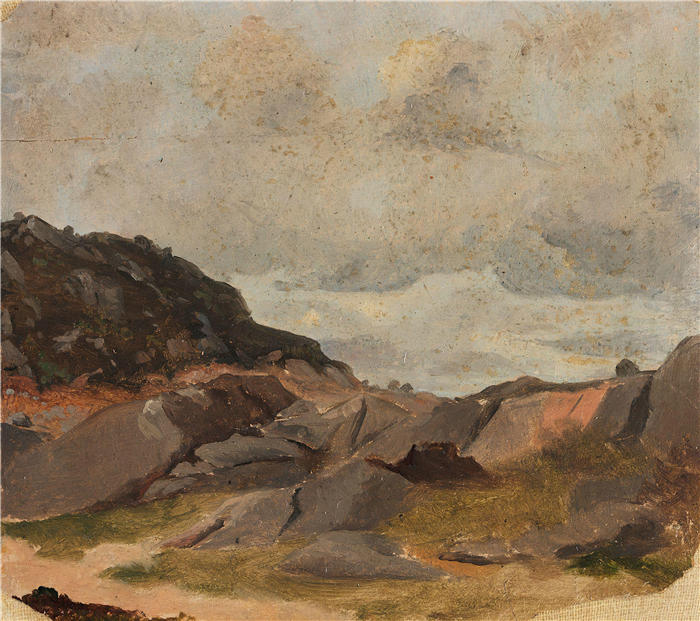 阿道夫·泰德曼( Adolph Tidemand,挪威画家)高清作品-《景观研究(1830)》