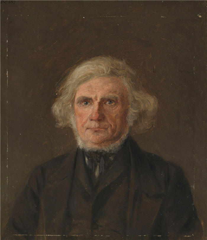阿道夫·泰德曼（ Adolph Tidemand，挪威画家）高清作品-《老人，肖像研究》