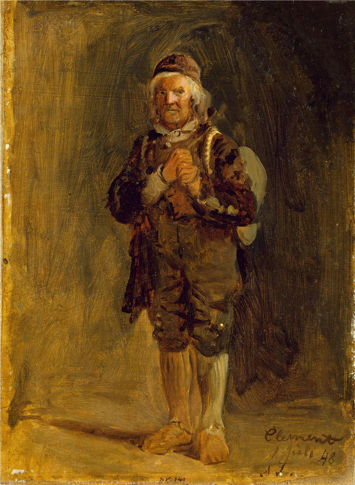 阿道夫·泰德曼( Adolph Tidemand,挪威画家)高清作品-《来自 Sigdal 的 Clement Ringnæs (1848)》