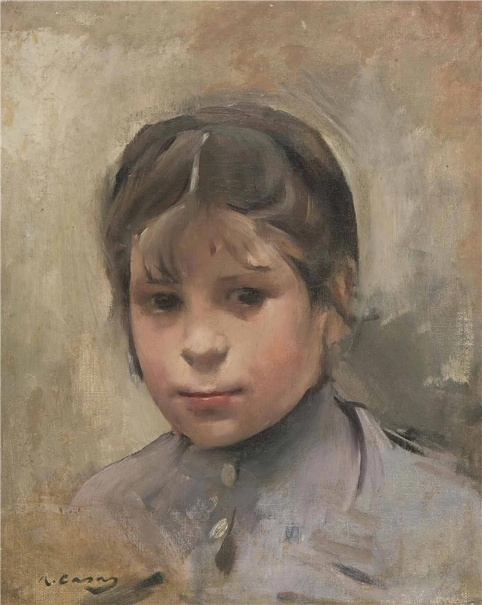 拉蒙·卡萨斯（Ramon Casas，西班牙画家）高清作品-《尼娜（一个女孩的肖像）》