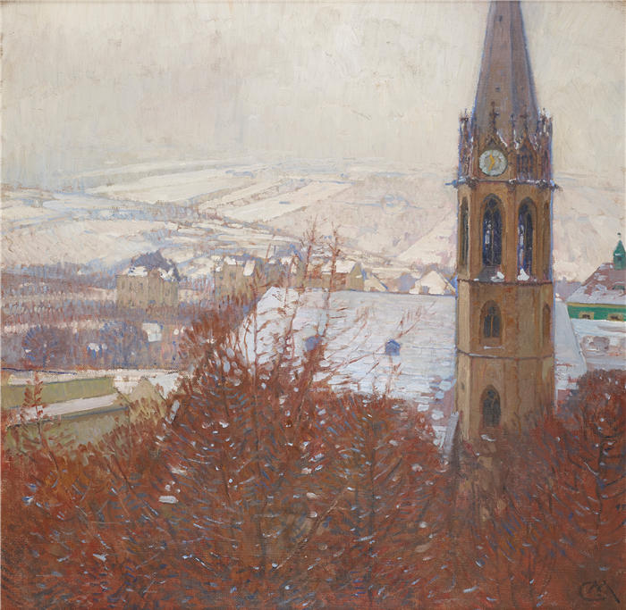 卡尔·摩尔（Carl Moll，奥地利画家）高清作品-《海利根施塔特 (1904-1905)》