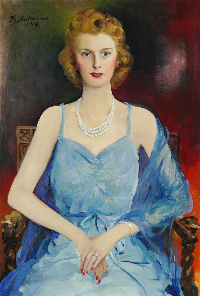菲利普·马利亚文(Filipp Malyavin,俄罗斯画家)高清作品-《Else Prior Havemann 的肖像(1940 年)》