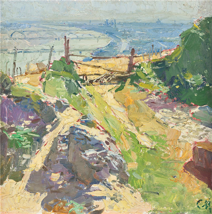 卡尔·摩尔(Carl Moll,奥地利画家)高清作品-《努斯多夫的 Beim Eichelhof(1933 年)》