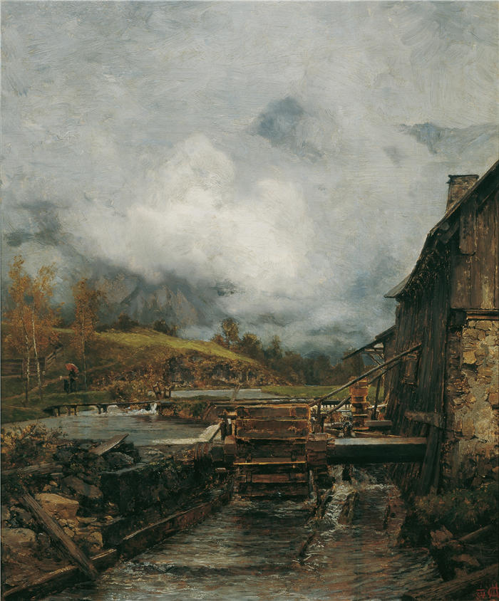 卡尔·摩尔（Carl Moll，奥地利画家）高清作品-《戈塞恩的瓦塞尔穆勒（1884年）》