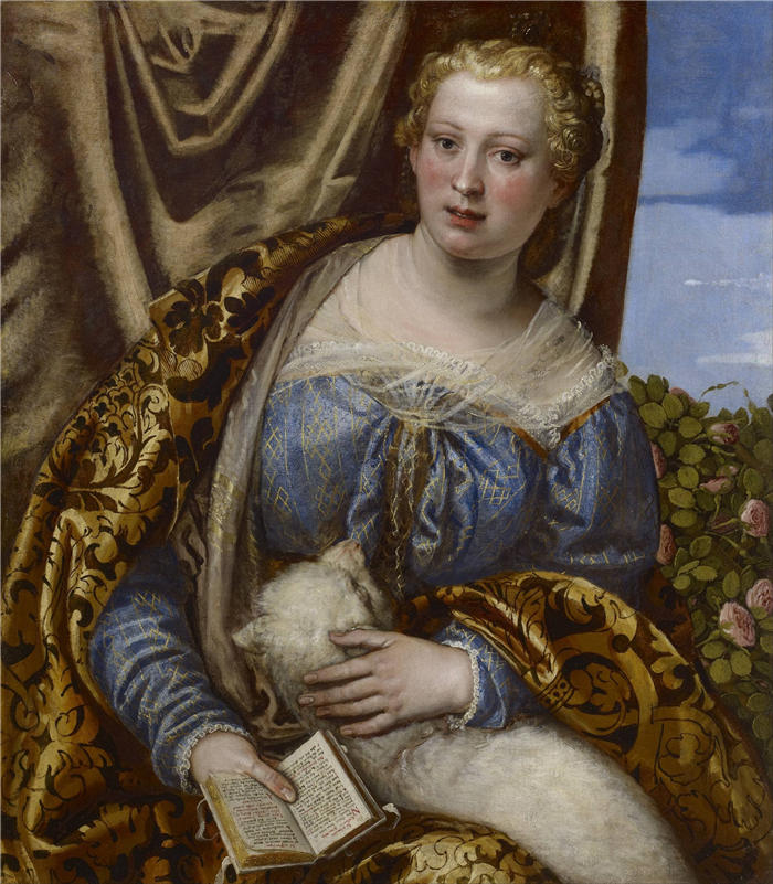 委罗内塞（Paolo Veronese，意大利画家）高清作品-《一位女士作为圣艾格尼丝的肖像》