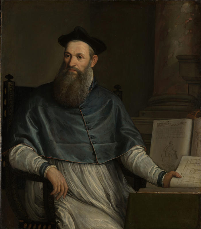 委罗内塞（Paolo Veronese，意大利画家）高清作品-《丹尼尔·巴巴罗 (1556 - 1562) 的肖像》