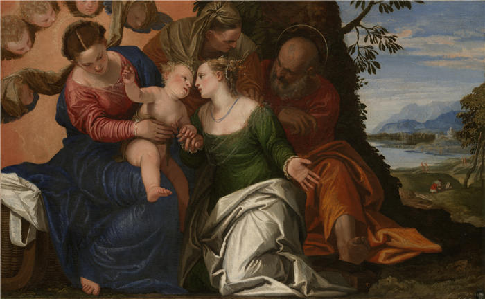 委罗内塞（Paolo Veronese，意大利画家）高清作品-《亚历山大圣凯瑟琳的神秘婚姻（约 1547-50 年）》