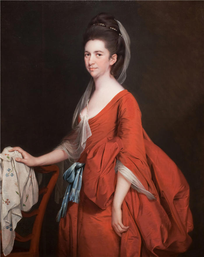 约瑟夫·赖特（Joseph Wright，英国画家）高清作品-《多萝西·贝里奇 (Dorothy Beridge) 的肖像 (1777)》
