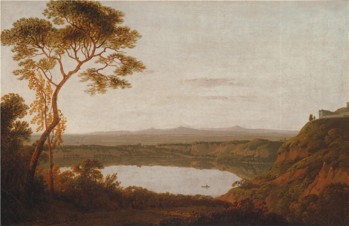 约瑟夫·赖特（Joseph Wright，英国画家）高清作品-《阿尔巴诺湖》