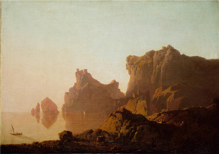 约瑟夫·赖特（Joseph Wright，英国画家）高清作品-《萨勒诺湾 (1783-85)》