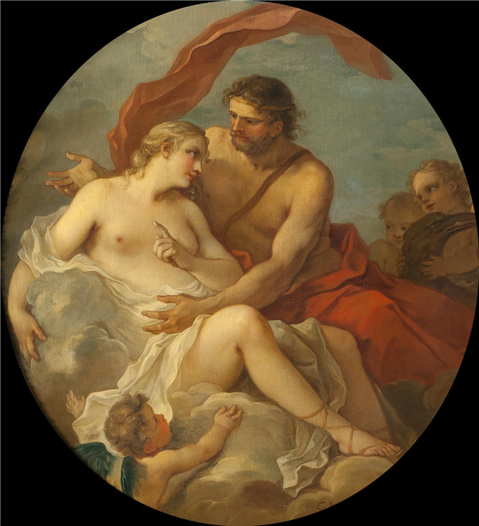 查尔斯·约瑟夫·纳托瓦（Charles Joseph Natoire，法国画家）高清作品-《木星和卡利斯托 (1745)》