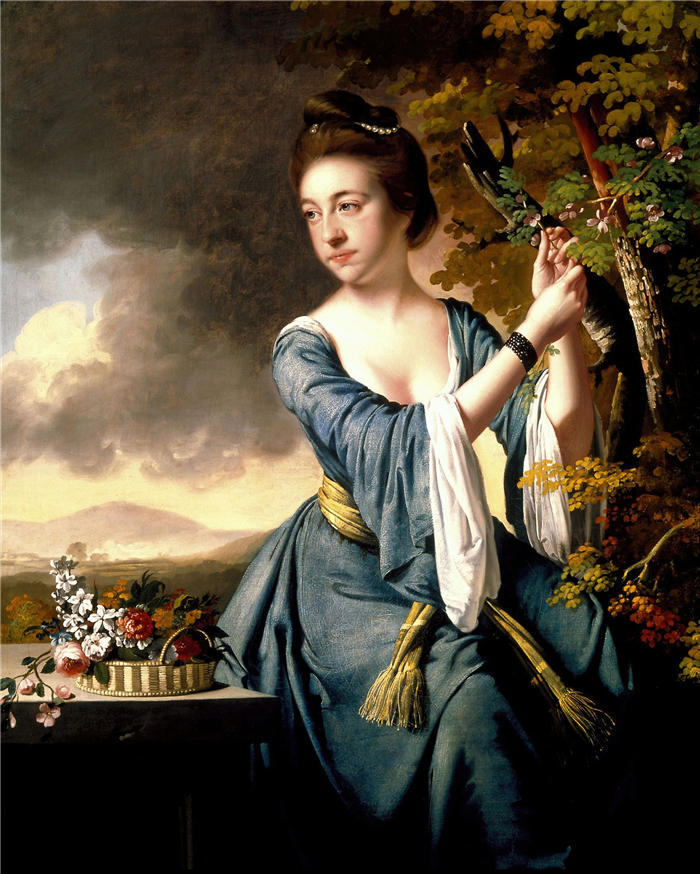 约瑟夫·赖特（Joseph Wright，英国画家）高清作品-《伊丽莎白，约翰·博斯托克夫人（约 1769 年）》