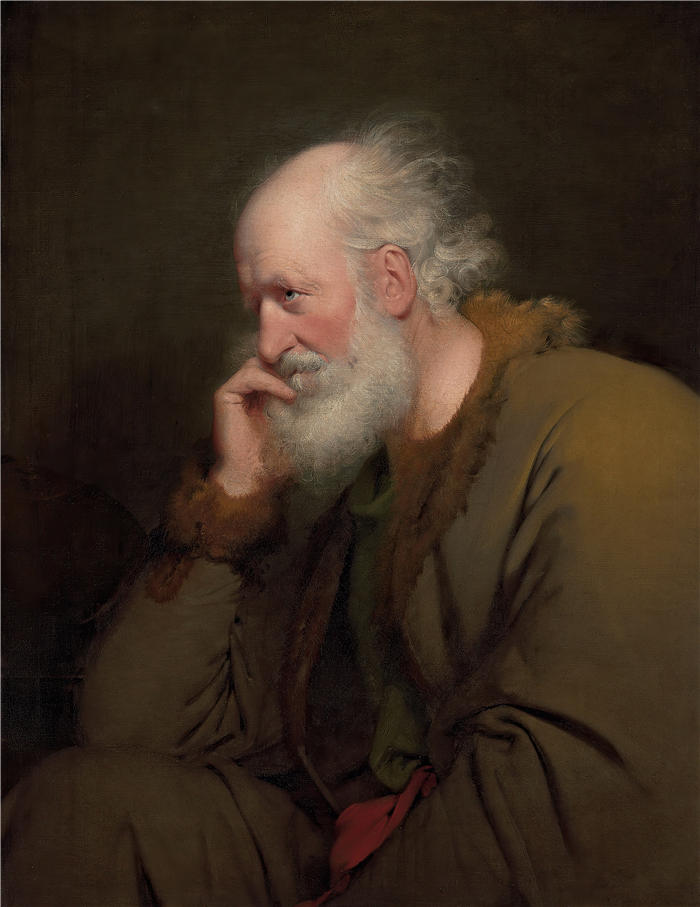 约瑟夫·赖特（Joseph Wright，英国画家）高清作品-《研究一个老人》