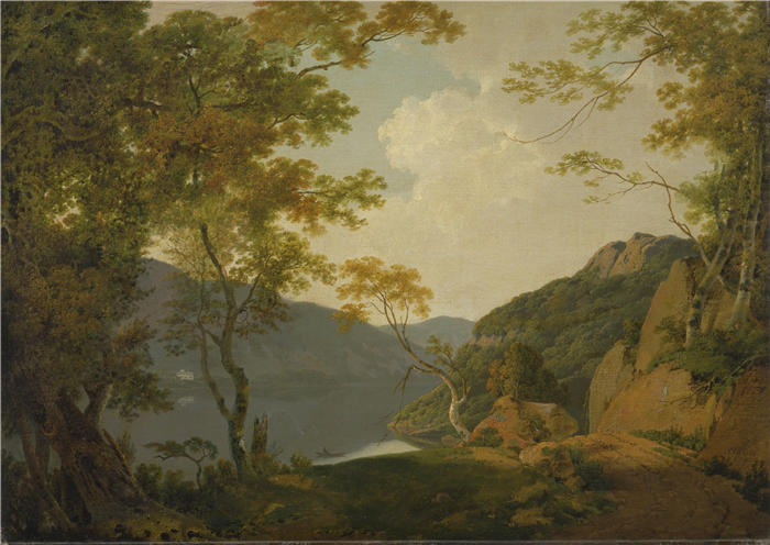 约瑟夫·赖特（Joseph Wright，英国画家）高清作品-《湖景》