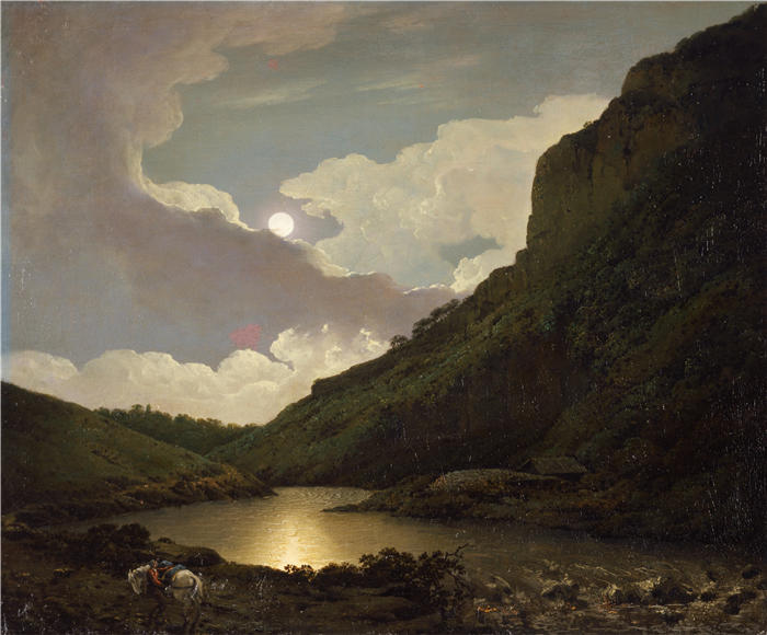 约瑟夫·赖特（Joseph Wright，英国画家）高清作品-《月光下的马特洛克托》