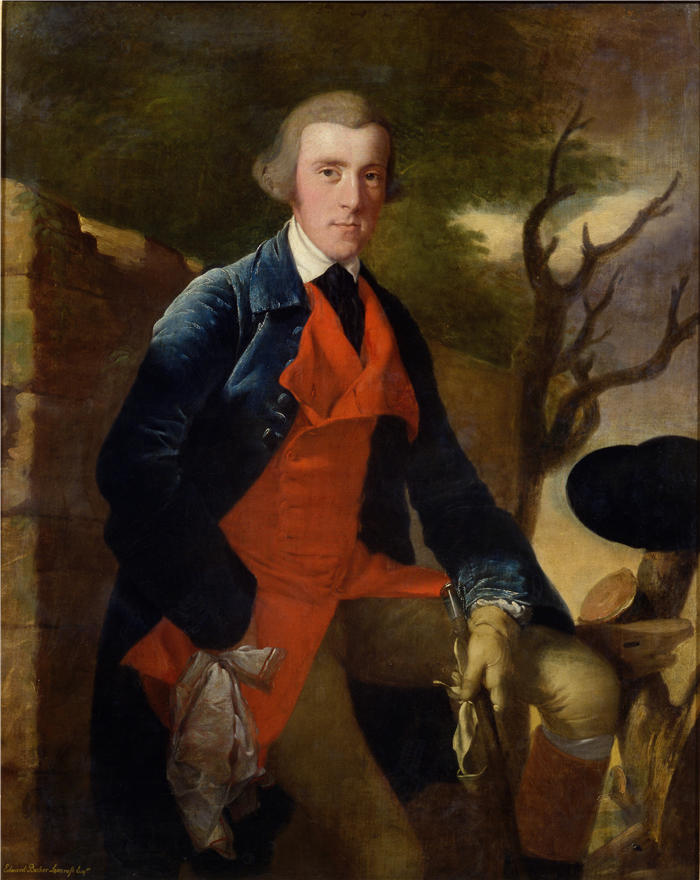 约瑟夫·赖特（Joseph Wright，英国画家）高清作品-《沃克斯沃思的爱德华·比彻·利克罗夫特 (1762)》