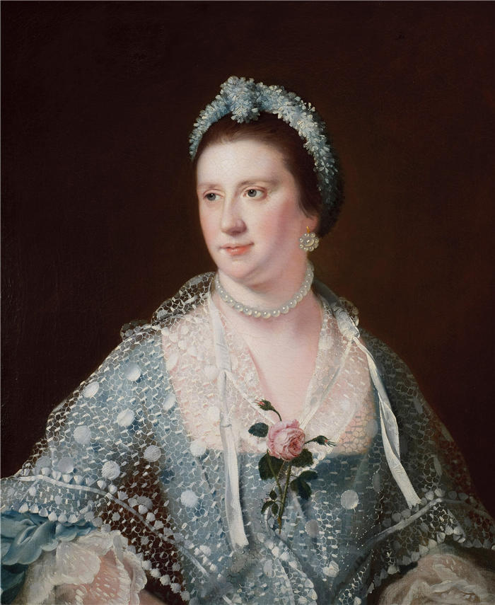 约瑟夫·赖特（Joseph Wright，英国画家）高清作品-《博伊尔夫人的肖像（1734 年至 1797 年间）》