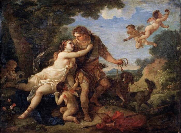查尔斯·约瑟夫·纳托瓦（Charles Joseph Natoire，法国画家）高清作品-《金星和阿多尼斯》