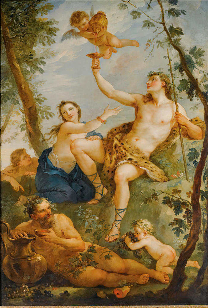 查尔斯·约瑟夫·纳托瓦（Charles Joseph Natoire，法国画家）高清作品-《巴克斯的胜利 (1736)》